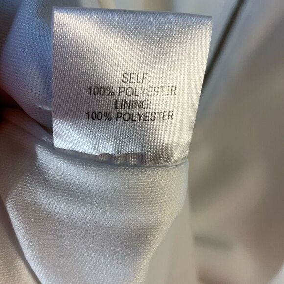 Oleg Cassini White Pleated Sleeveless Sheath Dress, 2. Mature Wedding, Vow Renew - Picture 8 of 10